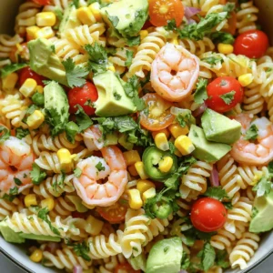 To make a great shrimp pasta salad, you'll need: - 8 oz fusilli or rotini pasta - 1 lb shrimp, peeled and deveined - 1 cup cherry tomatoes, halved - 1 avocado, diced - 1/2 cup red onion, finely chopped - 1/2 cup sweet corn (canned or frozen) - 1/4 cup fresh cilantro, chopped These ingredients create a fresh and colorful dish. The pasta gives a nice base, while the shrimp adds protein. The sweetness of the corn and the creaminess of the avocado balance the flavors. To boost the taste of your salad, consider these extras: - 2 tablespoons olive oil - 2 tablespoons fresh lemon juice - 1 tablespoon honey - 1 teaspoon garlic powder - Salt and pepper to taste - Optional: Sliced jalapeños for heat These ingredients help create a bright dressing that ties everything together. Lemon juice adds zing, while honey brings a hint of sweetness. If you like spice, jalapeños can kick up the heat! Choosing the right shrimp is key to your salad's success. Here are some tips: - Look for shrimp that are firm and shiny. - Fresh shrimp should have a mild ocean scent. - Avoid any shrimp with dark spots or a strong smell. - If buying frozen, check the packaging for quality seals. Quality shrimp will taste better and make your salad shine. Always aim for sustainable sources too, as this supports our oceans and communities. For the full recipe, check the details provided above. Start by bringing a large pot of salted water to a boil. This helps to season the pasta. When the water is boiling, add 8 oz of fusilli or rotini pasta. Cook it according to the package instructions until it is al dente. This usually takes about 8 to 10 minutes. Once done, drain the pasta and rinse it under cold water. This stops the cooking process and keeps it from getting mushy. Next, heat 1 tablespoon of olive oil in a large skillet over medium heat. While the oil heats, season 1 lb of peeled and deveined shrimp with 1 teaspoon of garlic powder, salt, and pepper. Once the oil is hot, add the shrimp to the skillet. Cook the shrimp for 2 to 3 minutes on each side. You want them to turn pink and opaque. After cooking, remove the shrimp from the heat and let them cool slightly. In a large mixing bowl, combine the cooled pasta, cooked shrimp, 1 cup of halved cherry tomatoes, 1 diced avocado, 1/2 cup of finely chopped red onion, 1/2 cup of sweet corn, and 1/4 cup of chopped fresh cilantro. This mix creates vibrant flavors and textures. For the dressing, whisk together the remaining olive oil, 2 tablespoons of fresh lemon juice, 1 tablespoon of honey, and a pinch of salt and pepper in a small bowl. Pour this dressing over the pasta and shrimp mixture. Toss everything gently to coat evenly. Taste and adjust seasoning if needed. Chill the salad in the refrigerator for about 30 minutes. This waiting period allows the flavors to meld beautifully. When ready to serve, present the salad in a large bowl. For a nice touch, garnish with extra cilantro and a few slices of avocado on top. If you like heat, add sliced jalapeños for a spicy kick. Enjoy your fresh and flavorful shrimp pasta salad! To make your shrimp pasta salad shine, think about balance. You want bright and bold flavors. Use fresh herbs like cilantro for a pop of flavor. Add lemon juice to brighten the dish. A pinch of salt can enhance all the flavors. Try mixing in sliced jalapeños for some heat. The key is to taste as you go. Adjust the dressing to fit your taste. Overcooked shrimp can be rubbery and tough. To avoid this, cook shrimp just until they turn pink and opaque. This takes about 2-3 minutes per side over medium heat. Remove them from heat as soon as they are done. If you’re unsure, use a timer. This simple step makes a big difference in your dish. You can get creative with the dressing! For a creamy twist, mix in some Greek yogurt. For a spicy kick, add some sriracha or hot sauce. If you want it sweet, try maple syrup instead of honey. Each dressing gives a unique flavor. Don’t be afraid to experiment and find what you love! For the complete guide, check out the Full Recipe. {{image_2}} You can switch up the pasta type to match your taste. Fusilli and rotini are great choices. However, you might try penne or farfalle for a fun shape. Gluten-free pasta works well too. Just follow the package instructions for cooking time. Each pasta will give a new feel to your dish. Mixing in veggies can enhance flavor and nutrition. You can toss in bell peppers for crunch or spinach for a fresh taste. Try adding cucumbers for a cool bite or peas for sweetness. You can even use roasted veggies for a deeper flavor. The key is to balance the colors and textures. You can easily adapt this salad for special diets. For a vegan option, swap shrimp with chickpeas or tofu. Use a vegan dressing made of olive oil and vinegar. If gluten is a concern, choose gluten-free pasta. Always check labels to be sure. These changes keep the taste while meeting needs. Explore the [Full Recipe] for more ideas. To keep your shrimp pasta salad fresh, store it in an airtight container. This helps prevent moisture loss. Place it in the fridge right after serving. If possible, separate the dressing from the salad. This keeps the pasta and veggies crisp. You can mix it just before serving. When stored properly, shrimp pasta salad lasts about 3 to 4 days in the fridge. Always check for signs of spoilage, such as off smells or changes in color. If you notice any, it is best to discard it. I recommend serving shrimp pasta salad cold. If you prefer it warm, reheat it gently. Use a microwave on low power, stirring often. This helps to heat it evenly. Avoid overheating, as shrimp can become tough. Mixing in fresh ingredients can revive flavors if it seems dry. Enjoy your meal! For the full recipe, don’t forget to check out the details! Yes, you can use frozen shrimp. Just thaw them first. Place the shrimp in cold water for about 15-20 minutes. This keeps them fresh. Once thawed, peel and devein them if needed. Using frozen shrimp can save you time and still taste great. Fusilli or rotini pasta works best. Their shapes hold onto the dressing well. You can also try penne or farfalle for variety. These shapes add fun and texture to your salad. Choose a type you enjoy most. To make this salad low-carb, swap pasta for zucchini noodles. You can also use spaghetti squash as a great substitute. Both options keep the dish fresh and light. Add more veggies like bell peppers or broccoli for extra crunch. Yes! You can use sliced jalapeños for heat. Crumbled feta or goat cheese adds creaminess. Chopped nuts, like almonds or walnuts, give a nice crunch. Fresh herbs, like basil or parsley, can brighten the dish. Experiment with toppings to find your favorite flavor boost! This blog post covered all you need to make a great shrimp pasta salad. We explored key ingredients, step-by-step cooking, and tips for the best flavor. Remember to choose fresh shrimp and avoid overcooking. With many variations available, you can tailor this salad to fit any diet. Store leftovers properly to enjoy them later. This dish is easy, tasty, and sure to impress. Dive in, and have fun creating your perfect shrimp pasta salad!