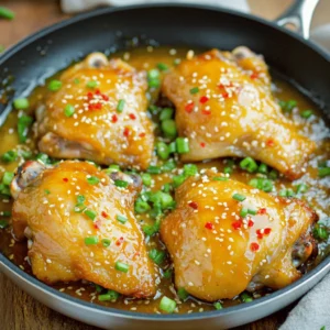 - 1.5 lbs chicken thighs, boneless and skinless - 1/2 cup honey - 3 tablespoons soy sauce For this dish, chicken thighs are key. They stay juicy and tender as they cook. Honey adds sweetness, which balances the saltiness of soy sauce. Together, they form a tasty base for your chicken. - 4 cloves garlic, minced - 1 tablespoon fresh ginger, grated - 1-2 teaspoons red pepper flakes (adjust to taste) Garlic and ginger bring depth to the flavor. They add warmth and aroma. Red pepper flakes add heat. You can adjust them based on your spice preference. More flakes mean more heat! - Chopped green onions - Sesame seeds Garnishes enhance the dish's look and flavor. Green onions add freshness and crunch. Sesame seeds bring a nutty taste. Use them to make your meal pop! For the complete cooking guide, check out the Full Recipe. To start, you need to make the marinade. In a large mixing bowl, whisk together the following ingredients: - 1/2 cup honey - 3 tablespoons soy sauce - 4 cloves garlic, minced - 1 tablespoon fresh ginger, grated - 1-2 teaspoons red pepper flakes This mix gives your chicken that sweet and spicy punch. Make sure everything blends well. Now, it's time to season the chicken. Sprinkle salt and pepper on both sides of your chicken thighs. Next, place them in a resealable bag or a shallow dish. Pour the honey-garlic marinade over the chicken. Make sure every piece is coated. Seal the bag or cover the dish. Refrigerate for at least 30 minutes. If you can wait, two hours will give even better flavor. Heat two tablespoons of vegetable oil in a large skillet over medium-high heat. Remove the chicken from the marinade but keep the marinade for later. Add the chicken to the hot skillet. Cook for about 5-6 minutes on one side until it turns golden brown. Flip the chicken over and pour the reserved marinade into the skillet. Bring it to a simmer. Cook for another 5-7 minutes. Check that the chicken is fully cooked and the sauce has thickened. Let it rest for a couple of minutes before slicing. Enjoy your Spicy Honey Garlic Chicken! For the full recipe, check out the details above. To get juicy chicken, cook it right. Use medium-high heat to sear the chicken. This gives a nice brown crust. Cook the chicken thighs for about 5-6 minutes on one side. Flip and cook for another 5-7 minutes. This helps keep the inside moist while making the outside crispy. Always check that the chicken is fully cooked. It should reach an internal temperature of 165°F. You can add more flavors to make this dish shine. Consider adding smoked paprika for a smoky taste. A splash of lime juice can brighten the dish. You might also try adding a pinch of cumin for warmth. These spices can make your honey garlic chicken even more special. Just remember to keep the balance of flavors right. Marinating is key for great flavor. I recommend marinating the chicken for at least 30 minutes. For even stronger taste, let it sit for 2 hours. Place the chicken and marinade in a bag or dish to soak. This allows the chicken to absorb all the yummy flavors. If you want to prep ahead, marinate the night before. Just store it in the fridge until you're ready to cook. For the full recipe, check out the detailed instructions. {{image_2}} You can swap chicken thighs for chicken breasts if you prefer. Breasts cook faster and are leaner. They work well with the sweet and spicy flavors. If you want a plant-based option, use tofu. Press the tofu for extra texture. Cut it into cubes and marinate just like the chicken. Both choices taste great and keep the dish fun. Do you want a milder taste? Cut back on the red pepper flakes. Start with just one teaspoon. For more heat, add extra flakes or fresh chili. You can also use hot sauce in the marinade. Taste as you go to find your perfect heat level. This way, you control the spice to fit your taste. Pair this dish with simple sides to make a full meal. Rice is an easy choice. It soaks up the sauce well. Steamed veggies add color and nutrients. Try broccoli, green beans, or carrots. A fresh salad can balance the flavors, too. You can even serve it with warm tortillas for a fun twist. Each option enhances the meal and keeps it interesting. After cooking, let the Spicy Honey Garlic Chicken cool down. Place the leftovers in an airtight container. Store it in the fridge for up to four days. This keeps the chicken fresh and safe to eat. If you want to keep it longer, consider freezing. To freeze Spicy Honey Garlic Chicken, use a freezer-safe container or bag. Remove as much air as possible. Label the container with the date. You can freeze it for up to three months. When ready to eat, thaw it overnight in the fridge for best results. Reheat leftovers safely to enjoy their full flavor. You can use a microwave or stovetop. If using the microwave, cover the dish and heat for one to two minutes. Stir halfway through to heat evenly. If reheating on the stovetop, add a splash of water or broth to keep it moist. Heat over low until warmed through. You should marinate the chicken for at least 30 minutes. This lets the flavors soak in well. If you have more time, try marinating it for up to 2 hours. This will give the chicken a richer taste. Just make sure you keep it in the fridge while it's marinating. Yes, you can use other types of honey! Flavored honeys can add a fun twist. For example, lavender honey adds a nice floral note. If you like spicy flavors, try using chili-infused honey. Just remember, the sweetness level may change, so adjust the amount you use. This chicken pairs well with many sides. Here are some popular options: - Steamed rice - Roasted vegetables - Green salad - Noodles - Mashed potatoes These sides can balance the spiciness and enhance your meal. For the complete Fiery Honey Garlic Chicken recipe, click [here](#). In this post, we explored how to make Spicy Honey Garlic Chicken. We covered the main ingredients, like chicken thighs, honey, and soy sauce. The preparation steps included making a tasty marinade and using it to cook the chicken. I shared tips on achieving the perfect texture and suggested flavor enhancements. We even looked at variations and storage tips. This dish is simple but packed with flavor. Try it out and enjoy!